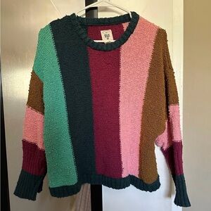 Billabong Multicolor Striped Sweater Large